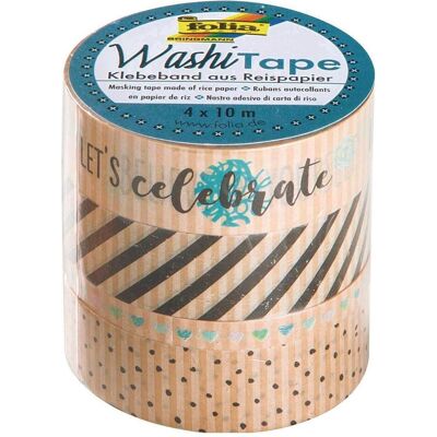 Folia, Nastro washi tape, Set Washi-Tape 4er Set Kraftpap.II Folia, Nastro washi tape, Set Washi-Tape 4er Set Kraftpap.II