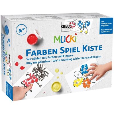 Mucki, Colore + Vernice per fai da te, Scatola di gioco a colori conteggio (250 ml) Mucki, Colore + Vernice per fai da te, Scatola di gioco a colori conteggio (250 ml)