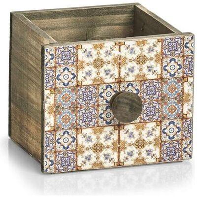 Zeller Cassetta Decorativa - Legno Scuro Vintage 12x13cm Zeller Cassetta Decorativa - Legno Scuro Vintage 12x13cm
