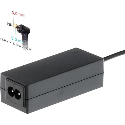 Akyga AK-ND-48 - Notebook - Interno - 100-250 V - 55 +/- 5 Hz - 40 W - 19 V (40 W), Alimentatore per notebook, Nero Akyga AK-ND-48 - Notebook - Interno - 100-250 V - 55 +/- 5 Hz - 40 W - 19 V (40 W), Alimentatore per notebook, Nero