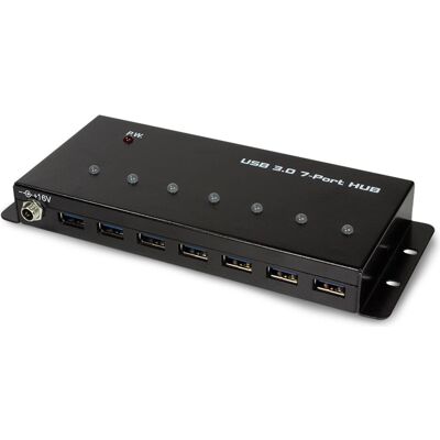 LogiLink Hub USB 3.0, 7 porte, versione industriale (USB-B, 7 porte), Docking station + Hub USB, Nero LogiLink Hub USB 3.0, 7 porte, versione industriale (USB-B, 7 porte), Docking station + Hub USB, Nero