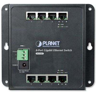 Planet Interruttore industriale a 8 porte 10/100/1000T con montaggio a parete (-10-60 gradi C) (8 porte), Switch di rete, Nero Planet Interruttore industriale a 8 porte 10/100/1000T con montaggio a parete (-10-60 gradi C) (8 porte), Switch di rete, Nero