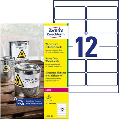Avery Etichette, Etichette resistenti alle intemperie Avery Etichette, Etichette resistenti alle intemperie