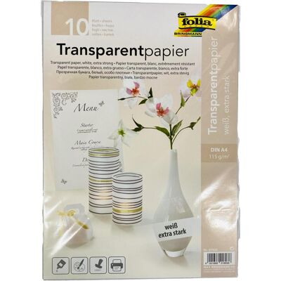 Folia Carta trasparente extra forte bianca (115 g/m², A4, 10 pz.), Carta fotografica, Multicolore Folia Carta trasparente extra forte bianca (115 g/m², A4, 10 pz.), Carta fotografica, Multicolore