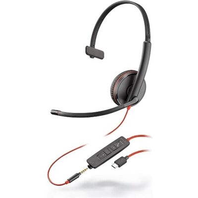 HP Poly Blackwire 3215 USB-C Mono (Cablato, USB-C), Cuffie da ufficio, Nero HP Poly Blackwire 3215 USB-C Mono (Cablato, USB-C), Cuffie da ufficio, Nero