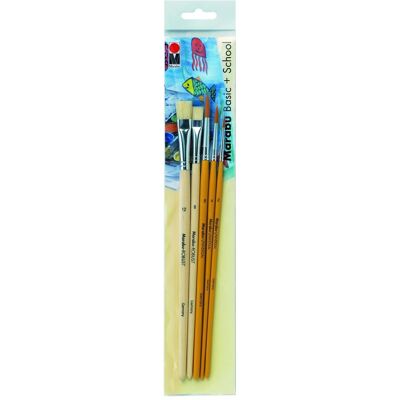 5x Marabu, Pennello, Set di pennelli Basic + School (12 mm) 5x Marabu, Pennello, Set di pennelli Basic + School (12 mm)