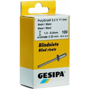 Gesipa, Rivetti, Rivetto cieco.4,0x10mm, medio.acciaio Gesipa, Rivetti, Rivetto cieco.4,0x10mm, medio.acciaio