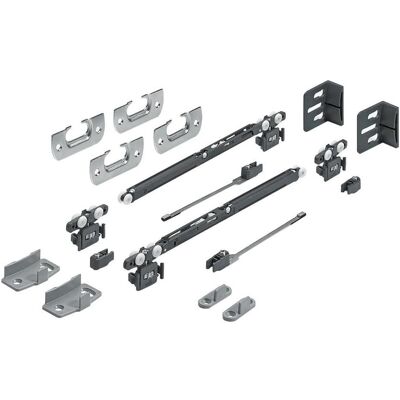 Hettich - Set di ferramenta per porte scorrevoli - Sistema silenzioso - 15kg Hettich - Set di ferramenta per porte scorrevoli - Sistema silenzioso - 15kg