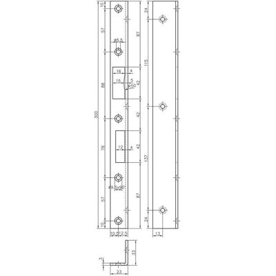 MSL - B-1308 - Acciaio inossidabile - Piastra angolare - Ferrature per porte MSL - B-1308 - Acciaio inossidabile - Piastra angolare - Ferrature per porte