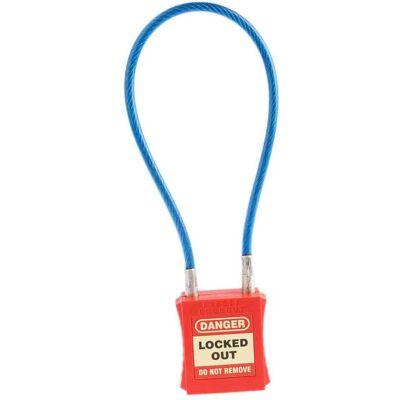 Serratura di sicurezza RS PRO in acciaio - Anello da 4.5mm, 305mm, Rosso Serratura di sicurezza RS PRO in acciaio - Anello da 4.5mm, 305mm, Rosso
