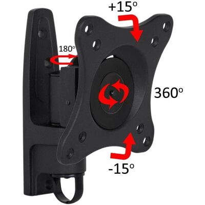 Multibrackets Braccio flessibile VESA 360 (Muro, 15 kg, 15" - 32"), Supporto da parete TV, Nero Multibrackets Braccio flessibile VESA 360 (Muro, 15 kg, 15" - 32"), Supporto da parete TV, Nero