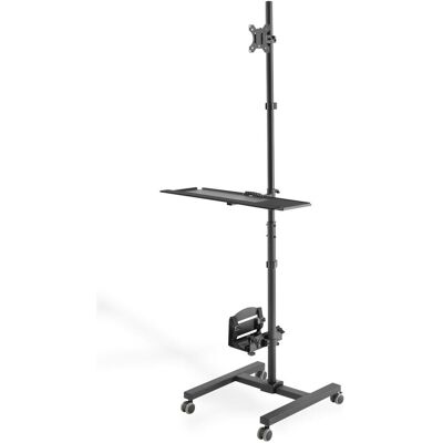 Digitus Postazione di lavoro mobile con altezza regolabile individualmente (Asta, 32", 8 kg), Supporto per monitor, Nero Digitus Postazione di lavoro mobile con altezza regolabile individualmente (Asta, 32", 8 kg), Supporto per monitor, Nero