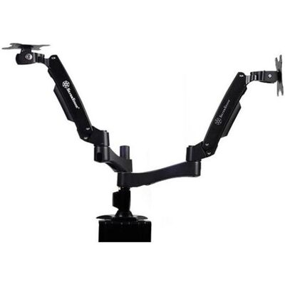 Silverstone SST-ARM22BC Supporto per doppio monitor (Tavolo, 24", 10 kg), Supporto per monitor, Nero Silverstone SST-ARM22BC Supporto per doppio monitor (Tavolo, 24", 10 kg), Supporto per monitor, Nero