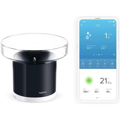Netatmo Pluviometro Intelligente, Accessori per stazioni meteo, Nero, Argento Netatmo Pluviometro Intelligente, Accessori per stazioni meteo, Nero, Argento
