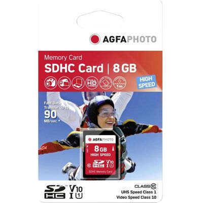AGFAPHOTO Scheda SDHC 8GB High Speed Class 10 UHS I U1 UHS I U1 V10 (8 GB, SDHC, U1, UHS-I), Scheda di memoria, Blu AGFAPHOTO Scheda SDHC 8GB High Speed Class 10 UHS I U1 UHS I U1 V10 (8 GB, SDHC, U1, UHS-I), Scheda di memoria, Blu