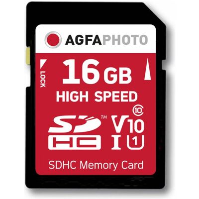 AGFAPHOTO Alta velocità (16 GB, SDHC, U1, UHS-I), Scheda di memoria, Nero AGFAPHOTO Alta velocità (16 GB, SDHC, U1, UHS-I), Scheda di memoria, Nero