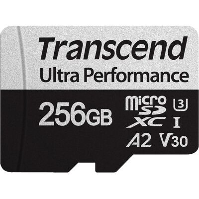 Transcend Scheda SD microSD SDXC USD340S con adattatore (256 GB, microSDXC, U3, UHS-I), Scheda di memoria, Nero, Grigio Transcend Scheda SD microSD SDXC USD340S con adattatore (256 GB, microSDXC, U3, UHS-I), Scheda di memoria, Nero, Grigio