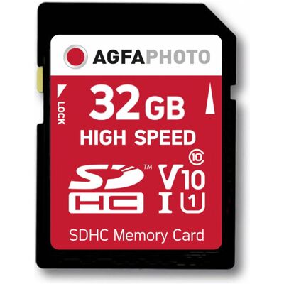 AGFAPHOTO SDHC Karte (32 GB, SDHC, U1, UHS-I), Scheda di memoria, Multicolore AGFAPHOTO SDHC Karte (32 GB, SDHC, U1, UHS-I), Scheda di memoria, Multicolore