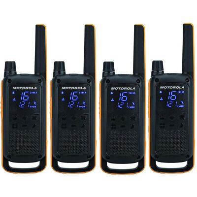 Motorola TLKR T82 Extreme Quadpack TLKR T82 Extreme (10 km), Walkie talkie, Nero, Giallo Motorola TLKR T82 Extreme Quadpack TLKR T82 Extreme (10 km), Walkie talkie, Nero, Giallo
