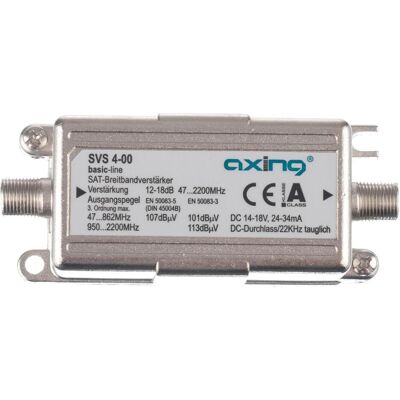 Axing Amplificatore di linea SVS 4-00 SAT, Accessori per ricevitore TV, Argento Axing Amplificatore di linea SVS 4-00 SAT, Accessori per ricevitore TV, Argento