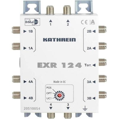 Kathrein Matrice di commutazione EXR 124 8 ingressi 4 uscite passive (Multiinterruttori), Accessori per SAT, Grigio Kathrein Matrice di commutazione EXR 124 8 ingressi 4 uscite passive (Multiinterruttori), Accessori per SAT, Grigio
