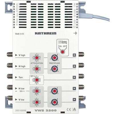 Kathrein SAT multi-switch VWS 2500 Ingressi (multi-switch): 5 (4 SAT/1 terrestre) (Multiinterruttori), Accessori per SAT, Bianco Kathrein SAT multi-switch VWS 2500 Ingressi (multi-switch): 5 (4 SAT/1 terrestre) (Multiinterruttori), Accessori per SAT, Bianco