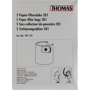 Thomas, Accessori per aspiratore industriale, Sacchetto filtro in carta 201 Thomas, Accessori per aspiratore industriale, Sacchetto filtro in carta 201
