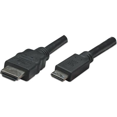 Manhattan HDMI (Typ A) — mini HDMI (Typ C) (1.80 m), Cavo video, Nero Manhattan HDMI (Typ A) — mini HDMI (Typ C) (1.80 m), Cavo video, Nero