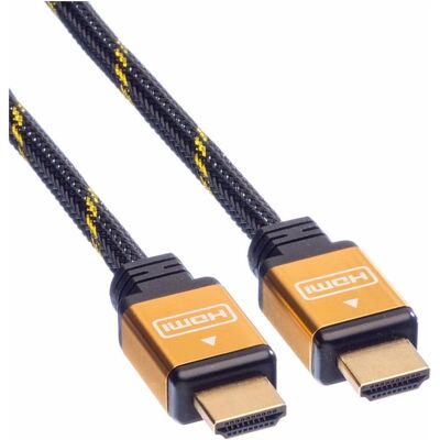 Roline HDMI (Typ A) — HDMI (Typ A) (1 m), Cavo video, Oro, Nero Roline HDMI (Typ A) — HDMI (Typ A) (1 m), Cavo video, Oro, Nero