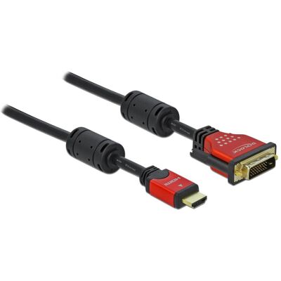 Delock HDMI (Typ A) — DVI (2 m), Cavo video, Nero, Rosso Delock HDMI (Typ A) — DVI (2 m), Cavo video, Nero, Rosso