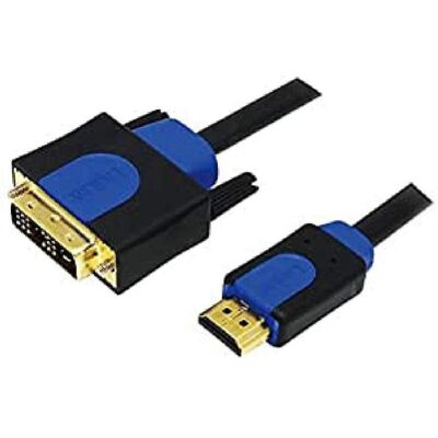 LogiLink HDMI (Typ A) — DVI (3 m), Cavo video, Blu, Nero LogiLink HDMI (Typ A) — DVI (3 m), Cavo video, Blu, Nero