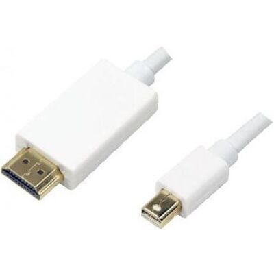 LogiLink Da Mini DisplayPort a HDMI (2 m), Cavo video, Bianco LogiLink Da Mini DisplayPort a HDMI (2 m), Cavo video, Bianco