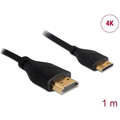 Delock HDMI (Typ A) — mini HDMI (Typ C) (1 m), Cavo video, Nero Delock HDMI (Typ A) — mini HDMI (Typ C) (1 m), Cavo video, Nero