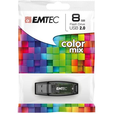 Emtec C410 Color Mix (8 GB, USB-A), Chiavetta USB, Grigio Emtec C410 Color Mix (8 GB, USB-A), Chiavetta USB, Grigio