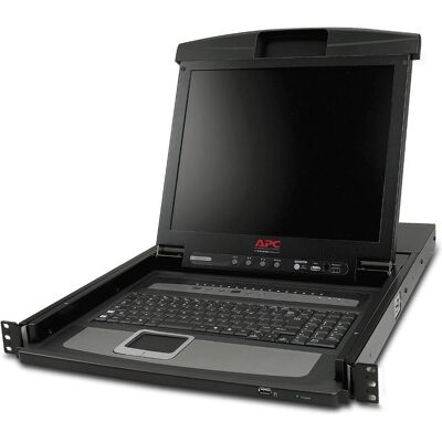APC Console 43.18cm 17inch Rack LCD - Tastiera USA - con interruttore KVM analogico 16 porte integrato, Switch KVM, Nero APC Console 43.18cm 17inch Rack LCD - Tastiera USA - con interruttore KVM analogico 16 porte integrato, Switch KVM, Nero