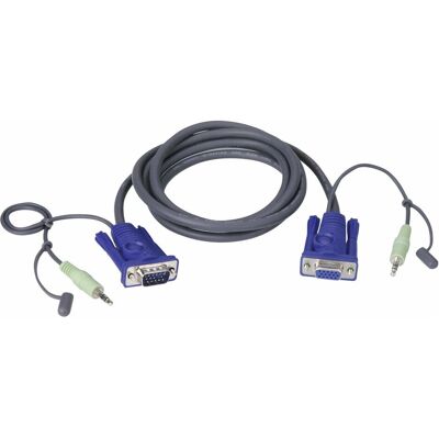 Cavo VGA / Audio Aten - 1,8m - Nero - VGA / Audio Cavo VGA / Audio Aten - 1,8m - Nero - VGA / Audio