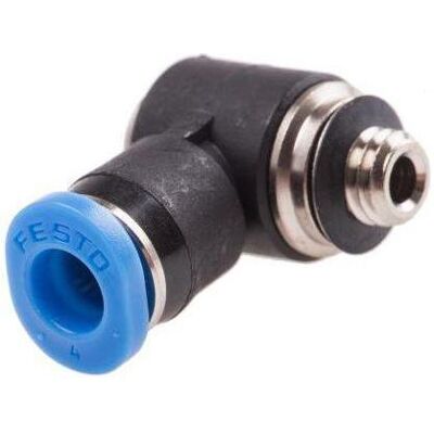 Festo, Tecnologia di connessione dei tubi, Push-in Elbow Fitting, Male M5, 4mm (Connessione ad angolo) Festo, Tecnologia di connessione dei tubi, Push-in Elbow Fitting, Male M5, 4mm (Connessione ad angolo)
