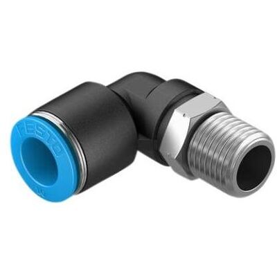Festo, Tecnologia di connessione dei tubi, Push-in Elbow Fitting, Male R1/4, 10mm Festo, Tecnologia di connessione dei tubi, Push-in Elbow Fitting, Male R1/4, 10mm