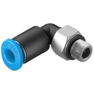 Festo, Tecnologia di connessione dei tubi, Push-in Elbow Fitting, Male M5, 4mm (Connessione ad angolo) Festo, Tecnologia di connessione dei tubi, Push-in Elbow Fitting, Male M5, 4mm (Connessione ad angolo)