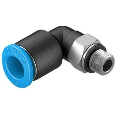 Festo, Tecnologia di connessione dei tubi, Push-in Elbow Fitting, Male M5, 6mm (Connessione ad angolo) Festo, Tecnologia di connessione dei tubi, Push-in Elbow Fitting, Male M5, 6mm (Connessione ad angolo)