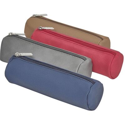 5x Herlitz, Astuccio, Bailer rotondo in pelle 4 colori assortiti 5x Herlitz, Astuccio, Bailer rotondo in pelle 4 colori assortiti