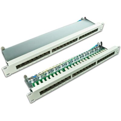 Wirewin 24 porte 19" KAT6 Patch Panel, schermato, LSA+, grigio chiaro Patch Panel, Accessori per server, Grigio Wirewin 24 porte 19" KAT6 Patch Panel, schermato, LSA+, grigio chiaro Patch Panel, Accessori per server, Grigio