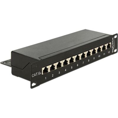 Delock Pannello patch RJ-45 X 12, Accessori per server, Nero Delock Pannello patch RJ-45 X 12, Accessori per server, Nero
