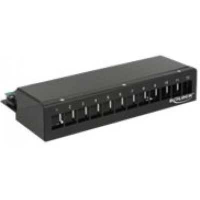 Delock Pannello patch da tavolo a 12 porte, kit di guide top-hat, Accessori per server, Nero Delock Pannello patch da tavolo a 12 porte, kit di guide top-hat, Accessori per server, Nero