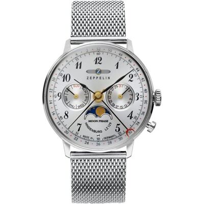 Zeppelin, Orologio da polso, LZ129 Hindenburg fase lunare signora, Argento, (Orologio analogico, 36 mm) Zeppelin, Orologio da polso, LZ129 Hindenburg fase lunare signora, Argento, (Orologio analogico, 36 mm)