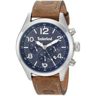 Timberland, Orologio da polso, Ashmont, Marrone, Argento, Blu, (Orologio analogico, 46 mm) Timberland, Orologio da polso, Ashmont, Marrone, Argento, Blu, (Orologio analogico, 46 mm)
