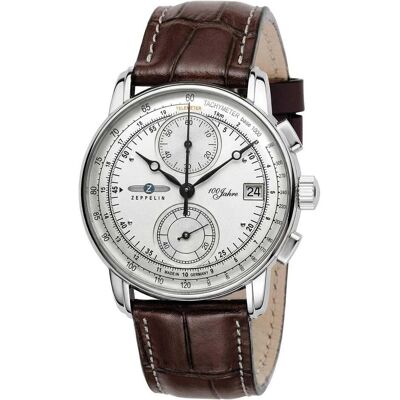 Zeppelin, Orologio da polso, 100 anni 8670-1, Marrone, (Cronografo, Orologio analogico, 42 mm) Zeppelin, Orologio da polso, 100 anni 8670-1, Marrone, (Cronografo, Orologio analogico, 42 mm)