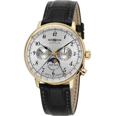 Zeppelin, Orologio da polso, LZ129 Hindenburg, Argento, Oro, (Cronografo, 40 mm) Zeppelin, Orologio da polso, LZ129 Hindenburg, Argento, Oro, (Cronografo, 40 mm)