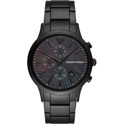 Giorgio Armani Orologio da polso, Renato, Nero, (Cronografo, Orologio analogico, 43 mm) Giorgio Armani Orologio da polso, Renato, Nero, (Cronografo, Orologio analogico, 43 mm)