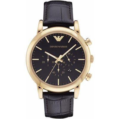 Giorgio Armani Orologio da polso, Luigi, Oro, Nero, (Cronografo, Orologio analogico) Giorgio Armani Orologio da polso, Luigi, Oro, Nero, (Cronografo, Orologio analogico)